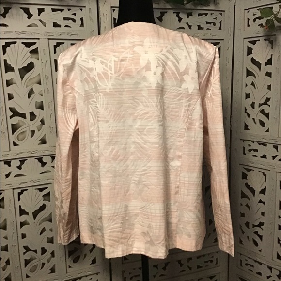 ANTHONY RICHARDS DARLING SHINY PINK & WHITE FLORAL PATTERN LONG SLEEVE JACKET - Picture 5 of 7